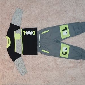 WONDER NATION Matching Set Longsleeve crew neck tee & matching Jogger Pants